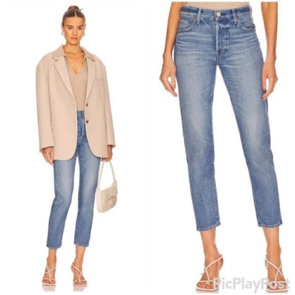 Moussy Plain Blue Jeans Straigth Slim - Picture 1 of 10